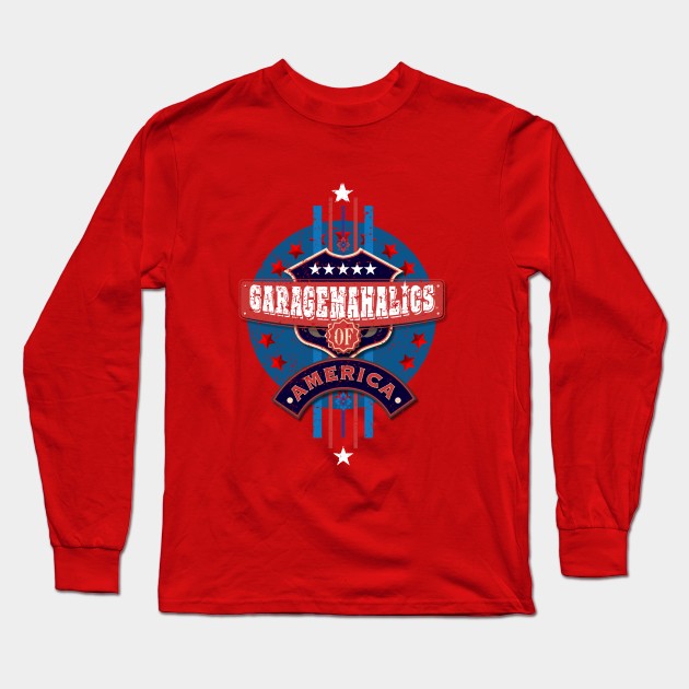 Garagemahalics of America Long Sleeve T-Shirt by DavidLoblaw